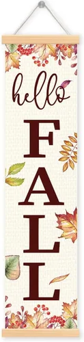 Miniatura 22 de Pancartas con texto en inglés «Happy Fall Y'all», pancarta de otoño para exteriores, decoración de cosecha de calabaza, decoraciones de Acción