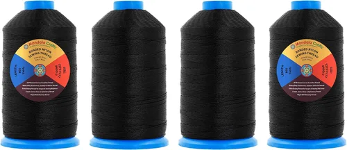 Miniatura 42 de Mandala Crafts - Hilo de nailon para coser cuero, tapicería, mezclilla y para trenzar el pelo; resistente, 1500 yardas, tamaño 69 T70 Marrón