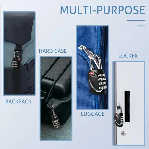 Miniatura 7 de Cerraduras aprobadas por la TSA para equipaje Cerraduras TSA para cerradura de caja de pistola Cerradura de combinación de 4 dígitos Cerraduras