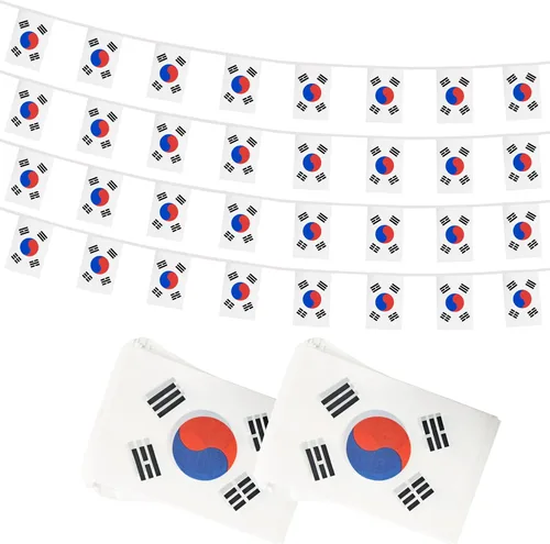 Miniatura 27 de Bandera de Cuerda Argentina de 100 Pies, 76 Piezas Bandera Estandarte Argentina, Pequeñas Mini Banderas del Mundo para Eventos Deportivos