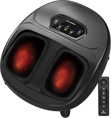CuPiLo - Masajeador shiatsu de pies, elegible para FSA y HSA, control remoto, varios niveles de ajuste, para fascitis plantar, neuropatía, hombres,
