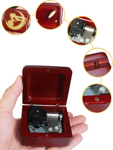 Miniatura 2 de Caja de música Sinzyo Sailor Moon con mecanismo de madera tallada clásica, de dar cuerda, caja de música regalo para Navidad, cumpleaños, día de San