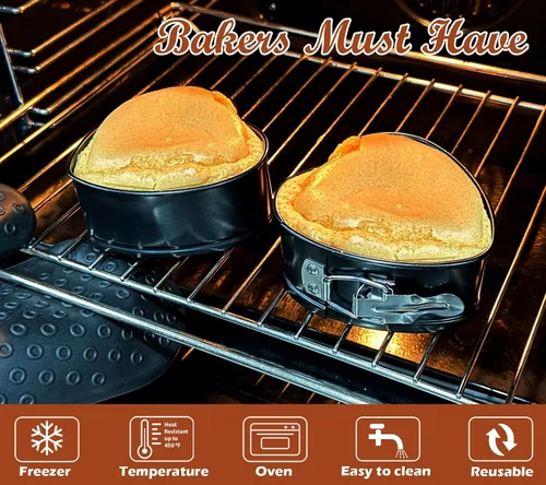 Miniatura 8 de Webake Springform - Juego de 2 moldes para tartas de queso con forma de corazón de 4 pulgadas, accesorios de Instapot, olla a presión, freidora