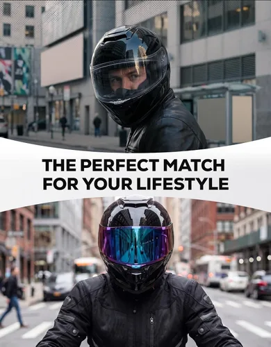 Miniatura 7 de XFMT Casco de motocicleta de cara completa, casco de doble visera para bicicleta de calle, ATV con protector solar interno para adultos, hombres