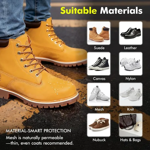 Miniatura 5 de Spray Protector de Zapatos: Spray Impermeable para Manchas de Lluvia y Suciedad, Protección Nano para Zapatillas, Gamuza, Cuero, Botas, Sombrero