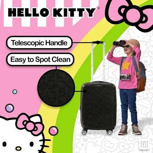 Miniatura 4 de FUL Hello Kitty - Maleta de mano rígida con ruedas giratorias, Negro -, Hello Kitty - Maleta de mano rígida con ruedas giratorias