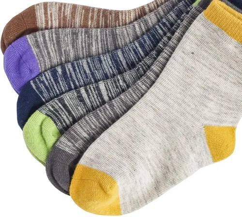 Miniatura 5 de Hzcojulo Calcetines unisex de algodón suave para niños pequeños, talla 1-15 años, 10 pares