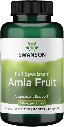 Swanson Full Spectrum Amla Fruit (grosella espinosa india) Energía ayurvédica Vitality Antioxidante 500 miligramos 120 cápsulas