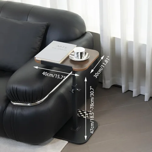 Miniatura 2 de ACEQLYT® Mesa auxiliar pequeña ajustable, altura ajustable, diseño de panel abatible y giro de 360°, reposabrazos de sofá, mesa auxiliar