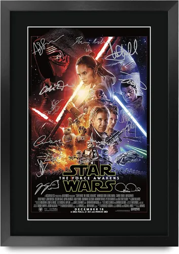 Miniatura 23 de HWC Trading Star Wars Episodio 1 La Amenaza Fantasma Regalos Presentación Impresa Autografiada Montaje para Fans de Recuerdos de Películas - 16" x