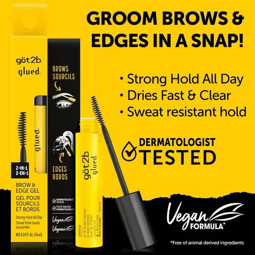 Miniatura 3 de Got2b Gel 2-en-1 para cejas y control de bordes, 16 ml, gel fuerte para peinar las cejas y máscara para el cabello contra las puntas rebeldes
