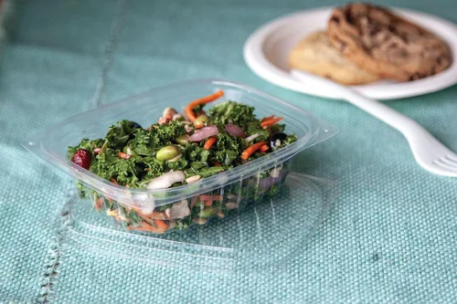 Miniatura 8 de ECO PRODUCTS Contenedores de delicatessen compostables de 8oz transparentes rectangulares con tapas, paquete de 100, para preparación de comidas