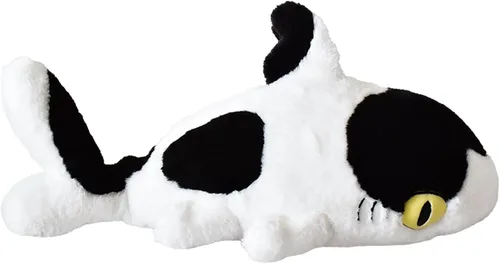 Miniatura 19 de Juguetes de animales de peluche Sharkitty, juguetes de peluche combinados de tiburón y gato (Rosa, 15.7 pulgadas)