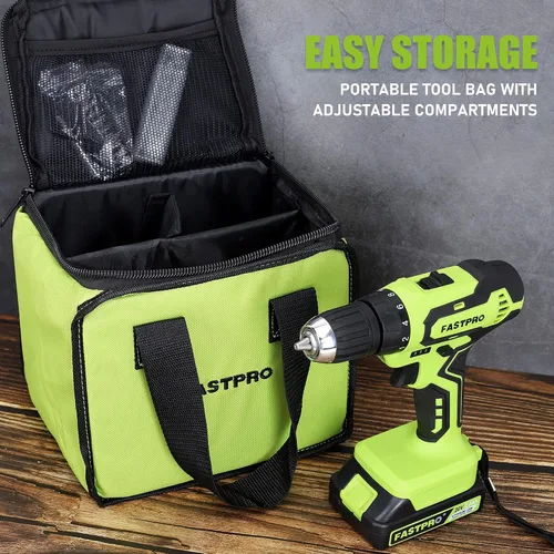 Miniatura 5 de FASTPRO Juego de taladro inalámbrico máximo de 20 V, kit de destornillador de taladro eléctrico de 3/8 pulgadas con batería de 1.5 Ah, cargador