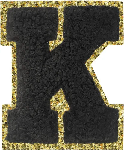 Miniatura 176 de SPRT - Parches de letras de chenilla universitaria con purpurina, parche de letras blancas para planchar con letras del alfabeto para disfraz