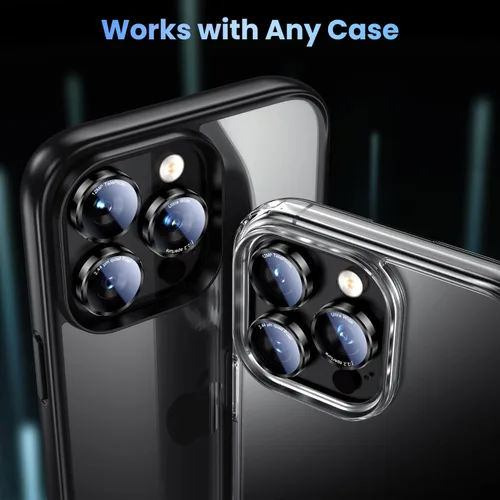 Miniatura 5 de Uyiton para iPhone 17 Pro Max/17 Pro/16 Pro Max/16 Pro/15 Pro Max/15 Pro/14 Pro Max/14 Pro Protector de lente de cámara - Cubierta de cámara