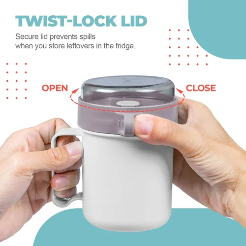 Miniatura 4 de MATICAN Taza de sopa para microondas con tapa, recipiente para sopa con tapa para fideos ramen, sopa, bebidas, apto para microondas, incluye