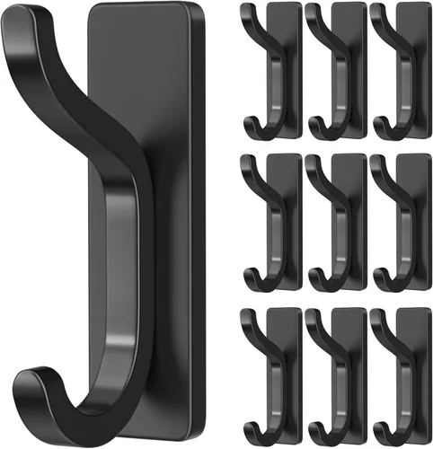Miniatura 10 de pickpiff Ganchos de Pared Adhesivos para Abrigos - Percha de Puerta Resistente Stick-On, Gancho de Metal para Colgar Toalla, Bolso, Bata, Mochila