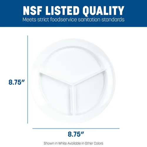 Miniatura 3 de Carlisle FoodService Products Kingline - Plato dividido con compartimento profundo con 3 compartimentos para el hogar y el restaurante, melamina
