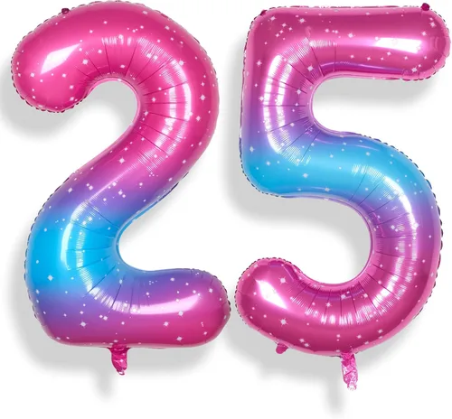 Miniatura 12 de Globo de número 0 de 40 pulgadas para niño o niña grande estrellado 0-9, globo de Mylar grande del número 0, globos de feliz cumpleaños 0
