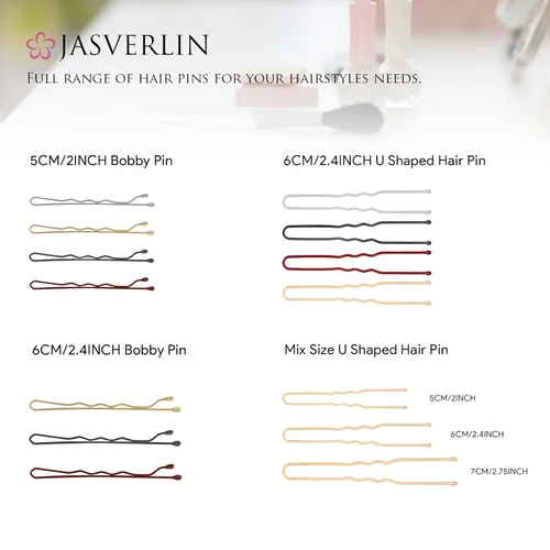 Miniatura 7 de JASVERLIN Horquillas en forma de U plateadas, horquilla para moño, para mujer, larga y grande, blanco, para ballet, danza, boda, contenedor de 2.4
