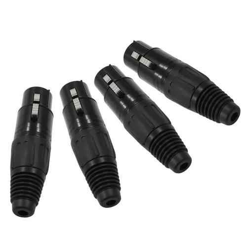 Miniatura 3 de Hordion Adaptador de enchufe de micrófono de conector hembra XLR de 4 pines, conector de micrófono, conector de cable XLR, reemplazo de enchufe