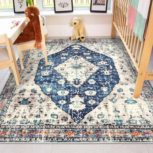 Miniatura 190 de Lahome Alfombra Bohemia Tribal Lavable de 3 x 5, Alfombras Antideslizantes para Entrada, Dormitorio, Sala de Estar, Vintage, Ultra Suave, No