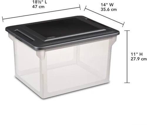 Miniatura 3 de Sterilite - Caja de archivo, contenedor de almacenamiento apilable con tapa, organice recibos, facturas, impuestos y papeles en el hogar, oficina