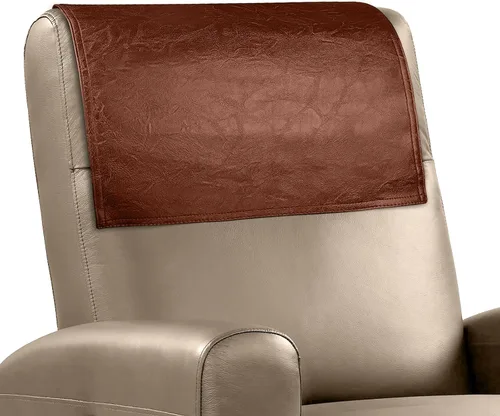 Miniatura 23 de Funda para reposacabezas para silla reclinable, protector para reposacabezas de piel sintética con correas elásticas, fundas para reposacabezas
