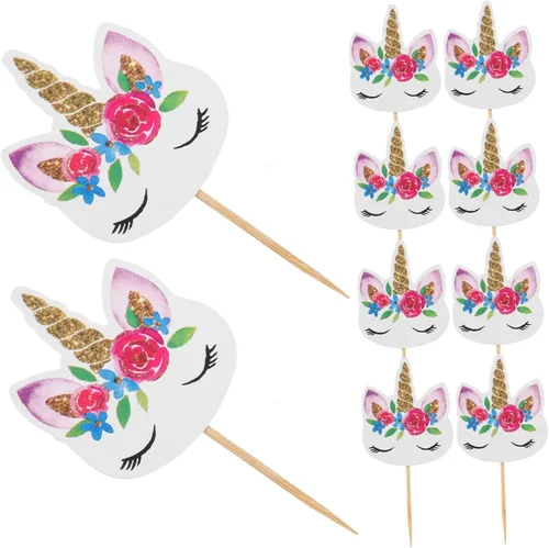 Miniatura 30 de Flairs New York Decoraciones Navideñas Banner Adornos para Pasteles Accesorios de Fiesta (Paquete de 6 Adornos para Cupcakes, Xmas #Snow Cinta Roja)