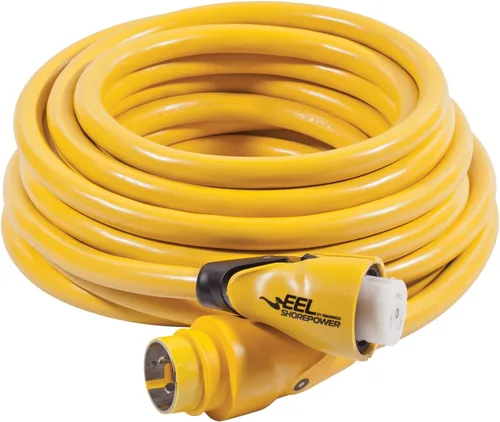 Marinco 30A 125V Marine Shore Cables de alimentación Amarillo