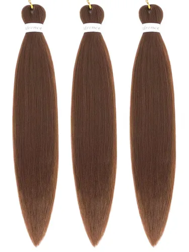 Miniatura 37 de Alrence Cabello estirado para hacer trenzas, trenza larga de 30 pulgadas, 8 paquetes, extensiones profesionales de trenzado de cabello sintético, 1b#