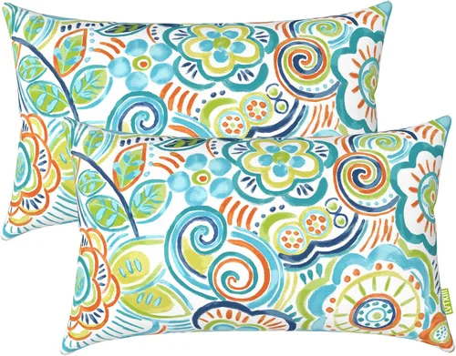 Miniatura 86 de LVTXIII Juego de 2 almohadas lumbares para patio, 12 x 20 pulgadas, resistentes a la decoloración, para exteriores con interiores, cojines lumbares