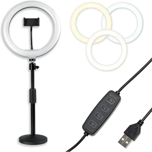 Miniatura 22 de Gator Frameworks Juego con (2) anillos de luces LED de 10 pulgadas con soportes de altura ajustable y soportes universales para teléfono
