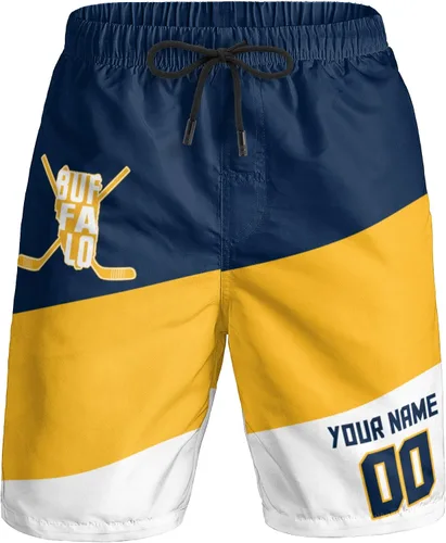 Miniatura 34 de Custom Hockey Men's Shorts Gifts for Men Casual City Youth Fans Sport Beach Shorts Add Name & Number Quick Dry