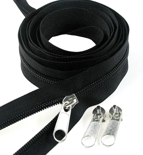 Miniatura 16 de Leekayer The Yard - Cremalleras de bobina de nailon blanco #5 a granel de 10 yardas con 25 deslizadores plateados para costura DIY bolsa