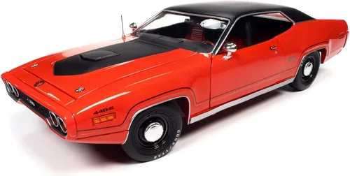 Miniatura 2 de 1971 Plymouth GTX 440+6 Hardtop Tor Rojo con Negro Clase Superior de 1971 ''American Muscle 30 Aniversario 1/18 Modelo de Auto Fundido a Presión por