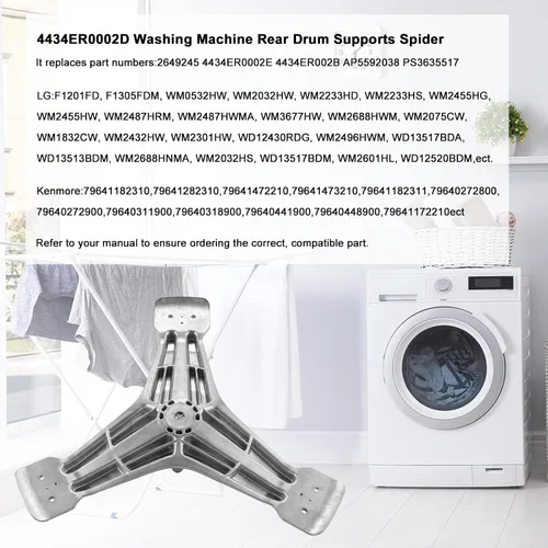 Miniatura 3 de 4434ER0002D 4434ER0002A Soporte para arandela giratoria de repuesto de AMI PARTS - Compatible con lavadora L.G. Reemplaza el soporte trasero