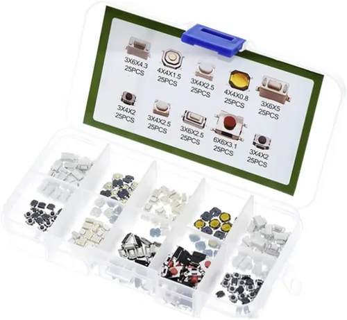 Miniatura 3 de 250 unids 10 tipos de interruptor de botón táctil coche control remoto teclas botón táctil micro interruptor