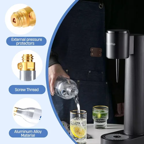 Miniatura 3 de Spozer Cilindro de recambio de CO2, cartucho de máquina carbonatador de gas de 60 L, compatible con la mayoría de los fabricantes de agua con gas