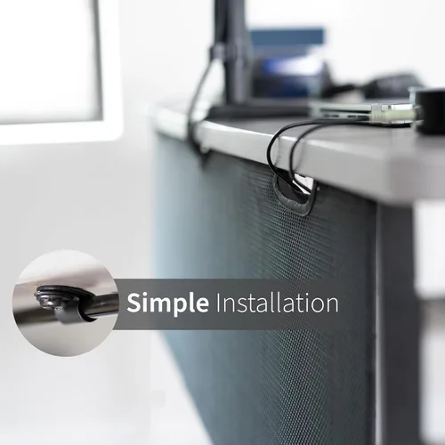 Miniatura 8 de VIVO Negro 24 pulgadas Manga de organización y gestión de cables debajo del escritorio con privacidad, sistema de panel de kit ocultador de cables