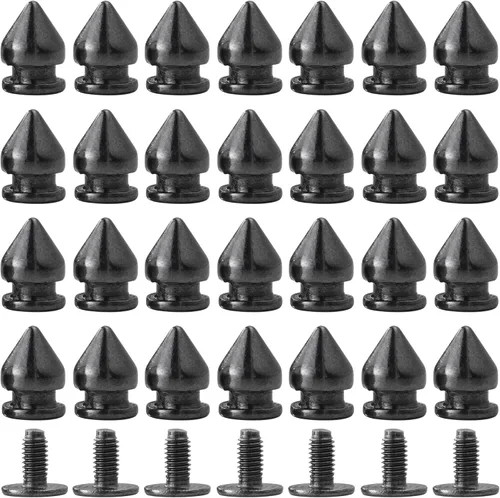 Miniatura 4 de YORANYO 100 juegos de clavos y tachuelas de 0.374 in para ropa, remaches de metal para cuero, punk, remaches, tachuelas y picos para ropa, zapatos