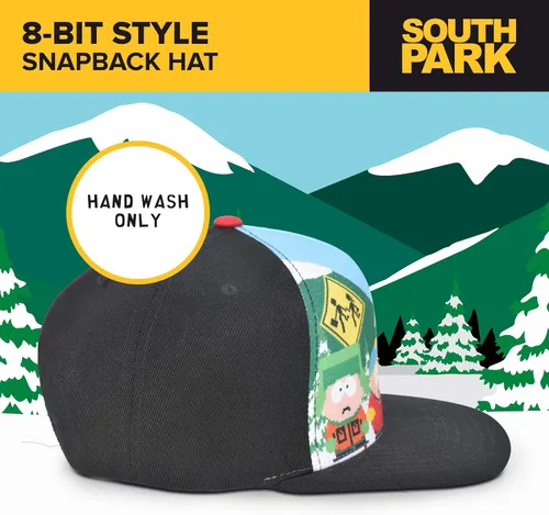 Miniatura 5 de Concept One South Park Gang - Gorra de béisbol ajustable de 8 bits con ala plana