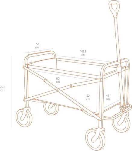 Miniatura 5 de Amazon Basics - Carrito plegable resistente para exteriores, para deportes al aire libre, camping, jardín y compras, capacidad de peso de 265 Rojo