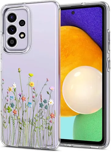 Unov Funda diseñada para Galaxy A52 / A52s, funda transparente para teléfono con [patrón antideslizante en relieve], protección delgada a prueba de