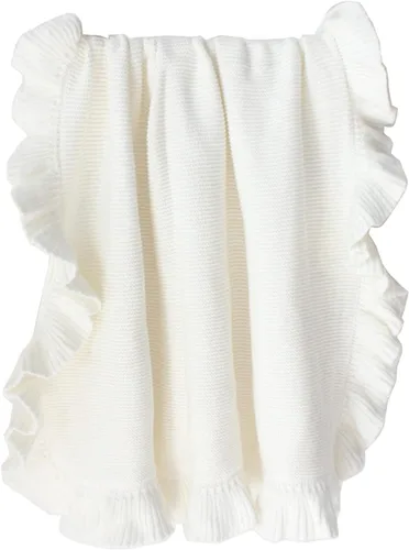 Manta de punto con borde de volantes para bebé, manta para cuna, no fluorescente, manta de fotos para recién nacidos, manta de bebé, colcha unisex a