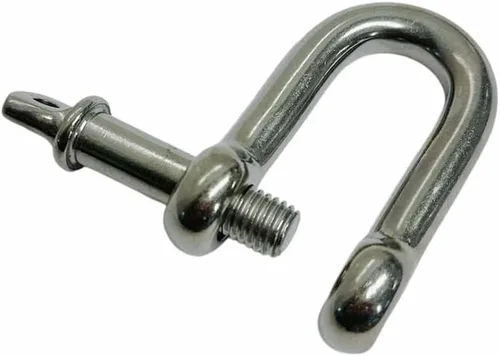 Miniatura 7 de 10 pieza 5/32" Cadena D Grillete de acero inoxidable con tornillo Pin 150 Lb