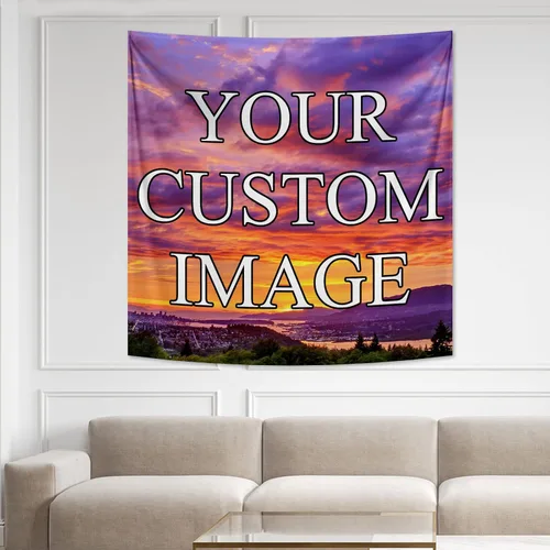 Miniatura 11 de kioskbanks Tapiz personalizado con foto para dormitorio, tapiz de pared personalizado con tu propia imagen, telón de fondo para decoración del hogar