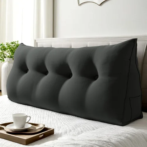Miniatura 42 de Almohada WOWMAX grande de apoyo con forma triangular, almohada con forma de cuña para respaldo o lectura, cabecero para el día de la Madre