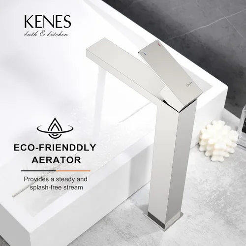 Miniatura 5 de KENES LJ-9031A - Grifo de fregadero de níquel cepillado con manguera de suministro de agua y desagüe de fregadero desplegable